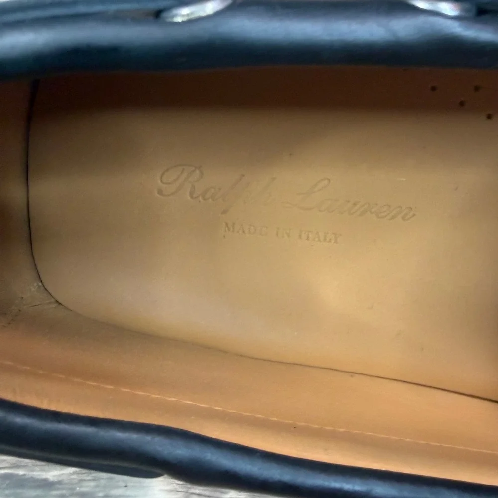 Ralph Lauren Purple Label Mens 10D Harold Tassel Loafers Black Leather Italy New